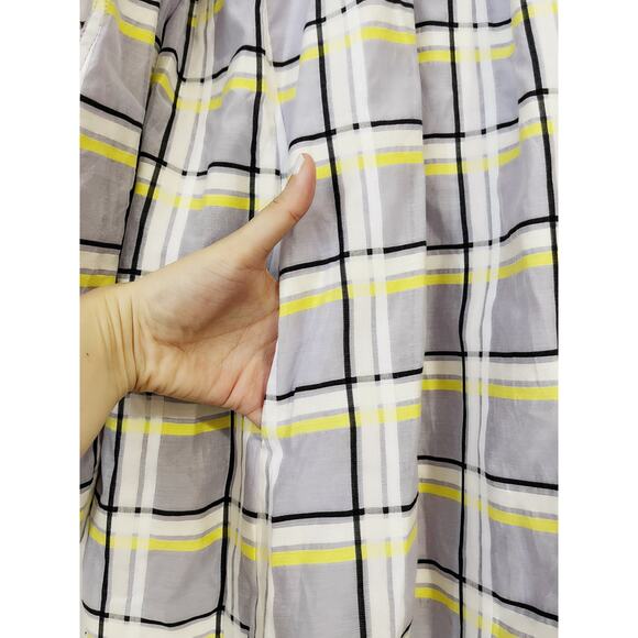 STINE GOYA NWT Samantha Plaid Cotton Silk Mini Dress in Lilac Size 2/4 - Picture 8 of 14